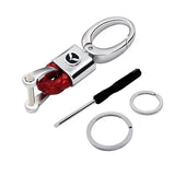 Mazda Logo PU Leather Braided Rope Car Keychain