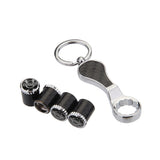 4pcs/set Nissan GTR Logo Carbon Fiber Car Air Valve Stem Caps Auto Tyre Valve Covers with Wrench