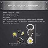 4pcs/set Jeep Logo Carbon Fiber Car Air Valve Stem Caps Auto Tyre Valve Covers with Wrench