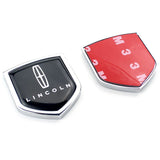 2PCS Lincoln Metal Car Rear Sticker Shield Trunk Emblem Badge Decal