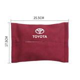 Toyota Suede Car Tissue Box Holder Seat Back Hanging Napkin Storage Bag