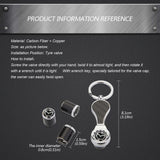 4pcs/set Mazda Logo Carbon Fiber Car Air Valve Stem Caps Auto Tyre Valve Covers with Wrench