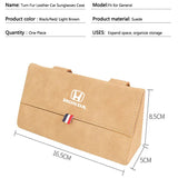 Suede Car Sun Visor Glasses Storage Box Holder Box for Accord Odyssey Civic CRV Amaze Crosstour City NSX Auto Accessories