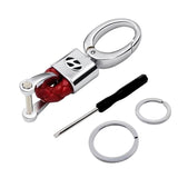 Hyundai Logo PU Leather Braided Rope Car Keychain