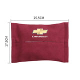Chevrolet Suede Car Tissue Box Holder Seat Back Hanging Napkin Storage Bag