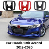 ABS Carbon Fiber Car Front Grille Sticker Rear Trunk Steering Wheel Emblem for Logo 10th Accord 2020 2019 2018 Accessories