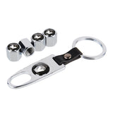 4pcs/set Renault Car Air Valve Stem Cap Auto Tyre Valve Covers with Keychain