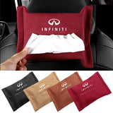 Infiniti Suede Car Tissue Box Holder Seat Back Hanging Napkin Storage Bag