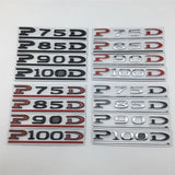 Tesla P75D P85D P90D P100D Letter Metal Car Rear Sticker Decal Emblem Badge