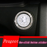 Peugeot Diamond Car Engine One-click Start Stop Button Cover Sticker