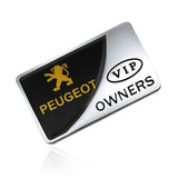 Peugeot VIP OWNERS Metal Car Stickers Rear Emblem Badge