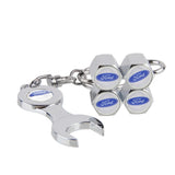 4pcs/set Ford Mustang Wolf Logo Car Air Valve Stem Cap Auto Tyre Valve Covers with Wrench