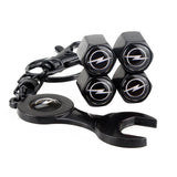 4pcs/set Opel Logo Car Air Valve Stem Cap Auto Tyre Valve Covers with Wrench