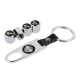 4pcs/set Mitsubishi Ralliart Car Air Valve Stem Cap Auto Tyre Valve Covers with Keychain