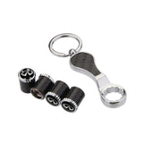 4pcs/set Infiniti Logo Carbon Fiber Car Air Valve Stem Caps Auto Tyre Valve Covers with Wrench