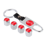 4pcs/set Ford Shelby Car Air Valve Stem Cap Auto Tyre Valve Covers with Keychain