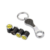 4pcs/set Jeep Logo Carbon Fiber Car Air Valve Stem Caps Auto Tyre Valve Covers with Wrench