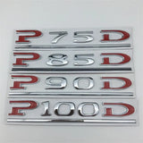 Tesla P75D P85D P90D P100D Letter Metal Car Rear Sticker Decal Emblem Badge