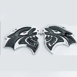 2PCS Dodge Hellcat Metal Car Rear Sticker Auto Trunk Emblem Badge Decal