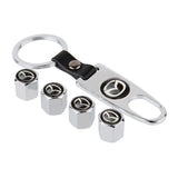 4pcs/set Mazda MS Mazdaspeed Car Air Valve Stem Cap Auto Tyre Valve Covers with Keychain
