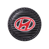 2pcs/set Hyundai Carbon Fiber Car Water Coaster Non-slip Mat