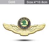 Skoda Metal Wings Car Rear Sticker Auto Window Emblem Badge Decal