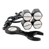 4pcs/set Nissan Nismo GTR Logo Car Air Valve Stem Cap Auto Tyre Valve Covers with Wrench