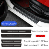 Peugeot Carbon Fiber Car Door Threshold Scratch Proof Sticker Decal