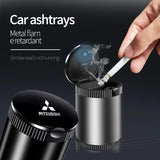 Mitsubishi Metal Car Ash Tray Auto Ashtray Cigarette Holder Box with LED Light