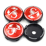 4pcs/set 60mm Abarth Fiat ABS Car Wheel Hub Center Caps Covers