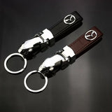 Mazda Leopard PU Leather Car Keychain Key Ring Pendant