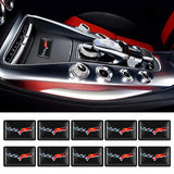 10pcs Chevrolet Corvette Epoxy Car Armrest Button Sticker
