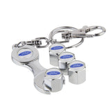 4pcs/set Ford Mustang Wolf Logo Car Air Valve Stem Cap Auto Tyre Valve Covers with Wrench