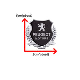 2PCS Peugeot Metal Car Rear Sticker Shield Trunk Emblem Badge Decal