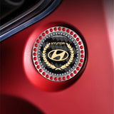 Hyundai Carbon Fiber Car Engine One-click Start Stop Button Cover Sticker