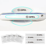 8pcs Opel Car Door Handle Bowl Wrist Transparent Protector Anti-collision Decal