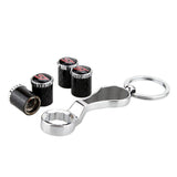4pcs/set Ford ST Logo Carbon Fiber Car Air Valve Stem Caps Auto Tyre Valve Covers with Wrench