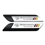 2pcs Mazda MS Mazdaspeed Logo Metal Car Side Sticker Emblem Badge Decal Auto Body Decoration