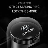 Hyundai Metal Car Ash Tray Auto Ashtray Cigarette Holder Box with LED Light