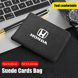 For Mugen Power Civic Accord CRV Odyssey City Jade Suede Leather Car Driver License Case Card Wallet Holder Accessories