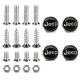 4pcs/set Jeep Logo Stainless Steel Car License Plate Bolts