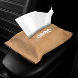 Jeep Suede Car Tissue Box Holder Seat Back Hanging Napkin Storage Bag