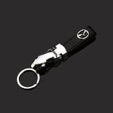 Mazda Leopard PU Leather Car Keychain Key Ring Pendant