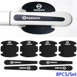 Nissan Carbon Fiber Car Door Bowl Handle Anti-collision Protective Stickers Scratches Film