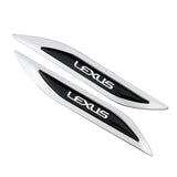 2pcs Lexus Logo Metal Car Sider Fender Sticker Emblem Badge