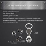 4pcs/set Infiniti Logo Carbon Fiber Car Air Valve Stem Caps Auto Tyre Valve Covers with Wrench