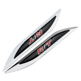 2pcs Dodge RT Logo Metal Car Sider Fender Sticker Emblem Badge