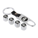 4pcs/set Infiniti Car Air Valve Stem Cap Auto Tyre Valve Covers with Keychain