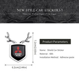 Mitsubishi ABS Deer Car Rear Sticker Shield Trunk Emblem Badge Decal