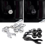 4pcs/set Jeep Logo Car Air Valve Stem Cap Auto Tyre Valve Covers with Wrench